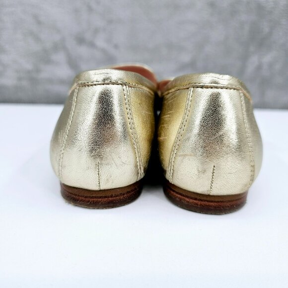 Kate Spade NY Cape Cod Loafers 6 B Metallic Gold Slip On Flat Leather Almond Toe - Picture 8 of 15